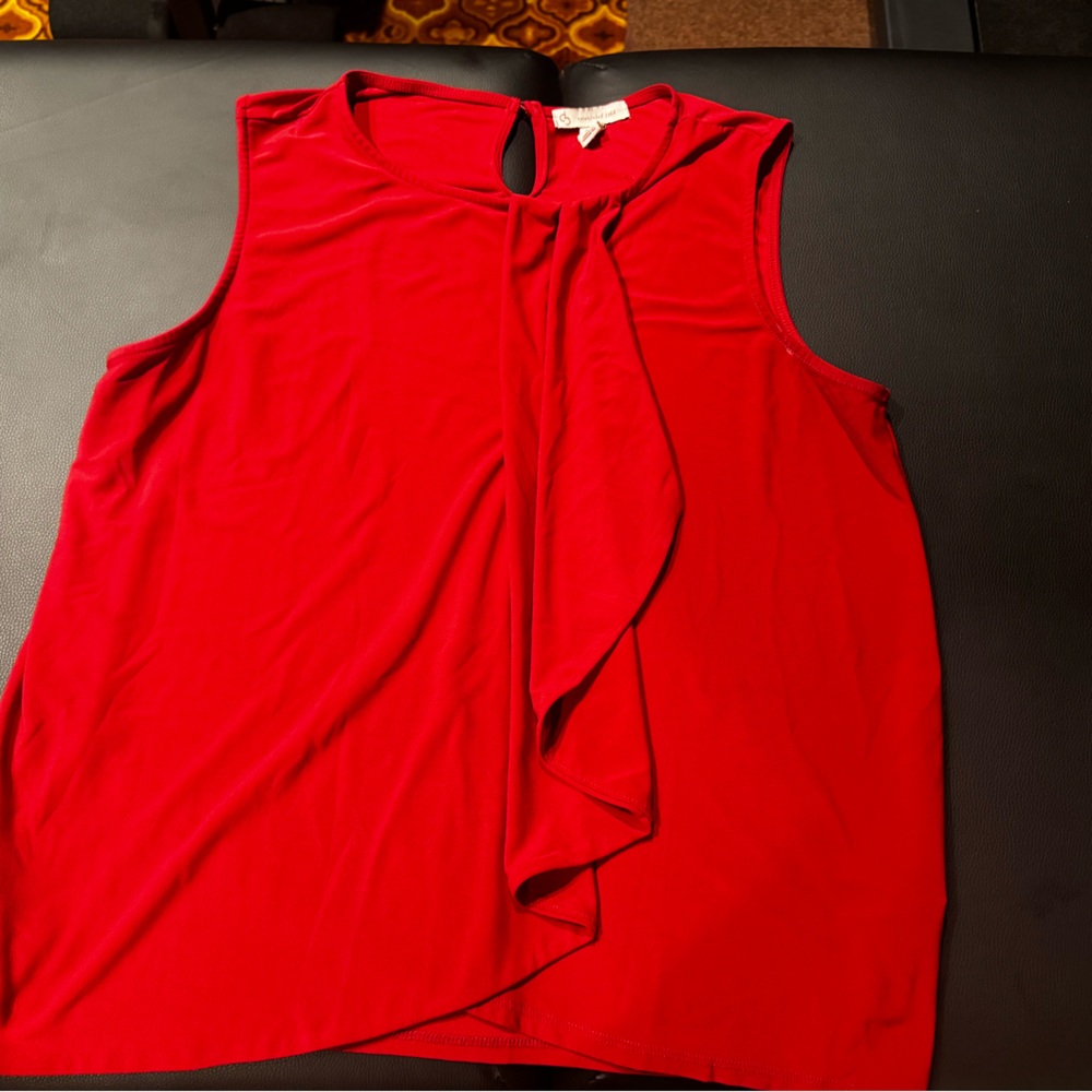 Sleeveless Red Blouse